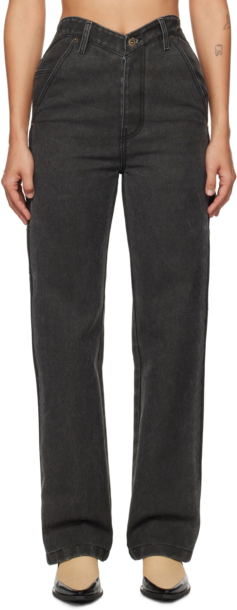 Джинси We11done We11done Heart Work Trousers чорний | WD-PT3-24-280-W-BK