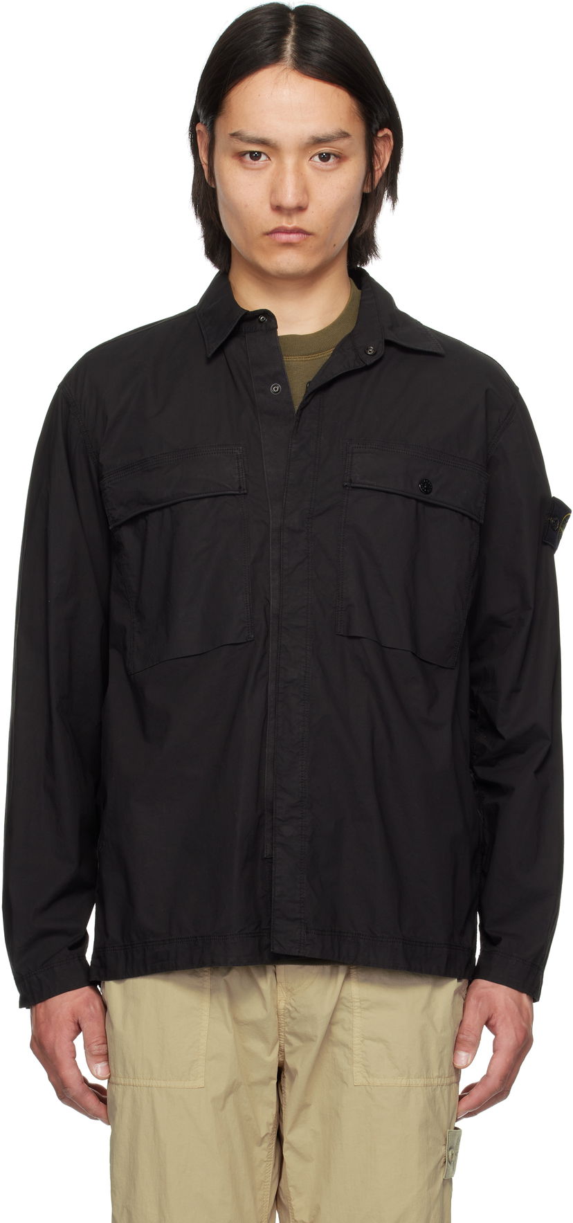 Сорочка Stone Island Stone Island Stretch Cotton Shirt чорний | K1S15 1200015 S0003