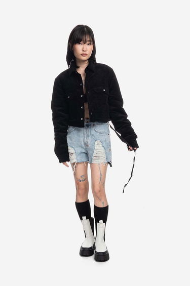 Куртка Rick Owens Cropped Outershirt Jacket чорний | DS02B4706.VS.BLACK, 1
