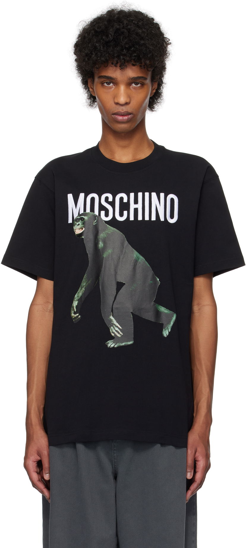 Футболка Moschino Moschino Chimpanzee Graphic Tee чорний | 251ZZA071302411555
