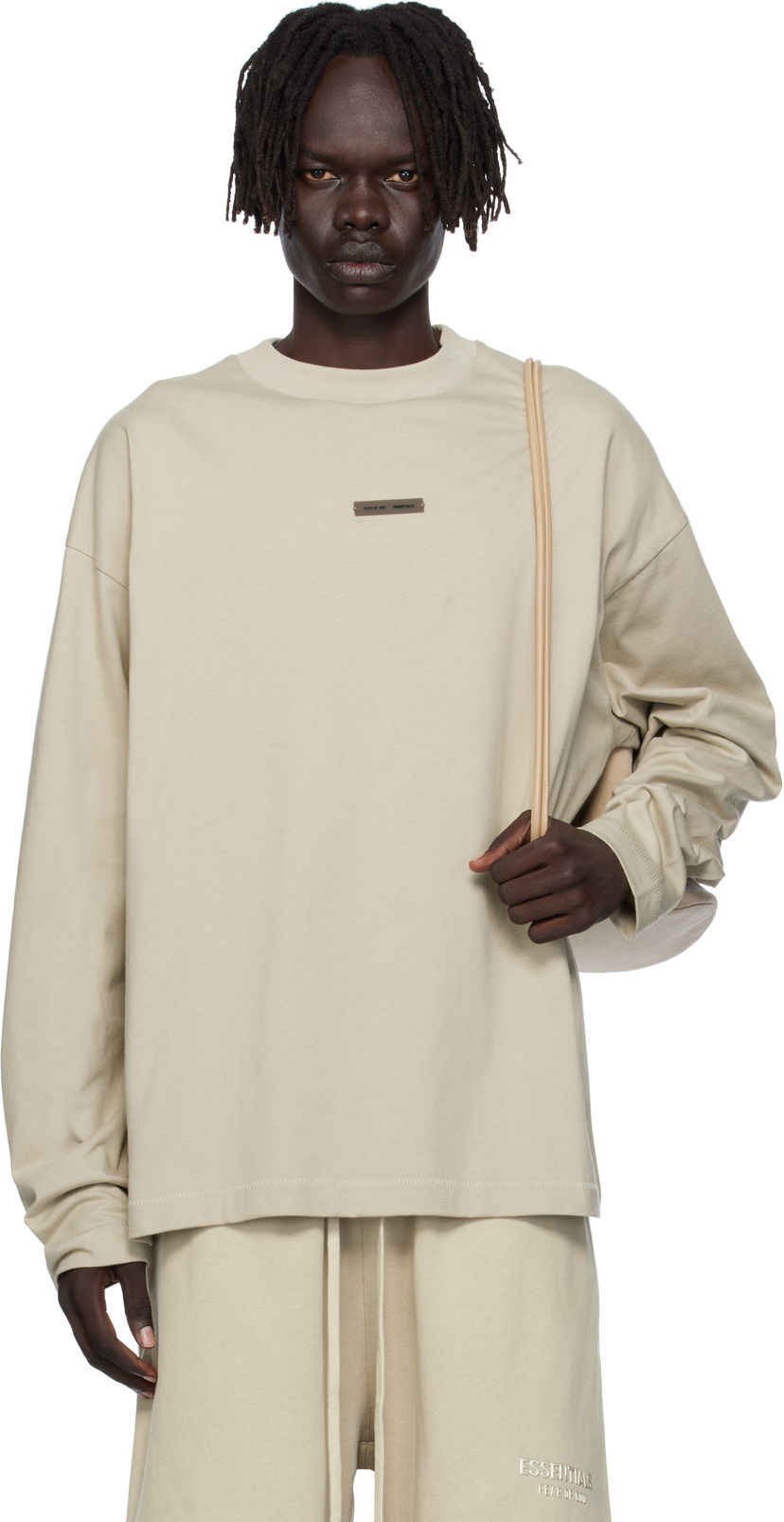 Футболка Fear of God ESSENTIALS Classic Fit Long Sleeve T-Shirt бежевий | 125SP254206F