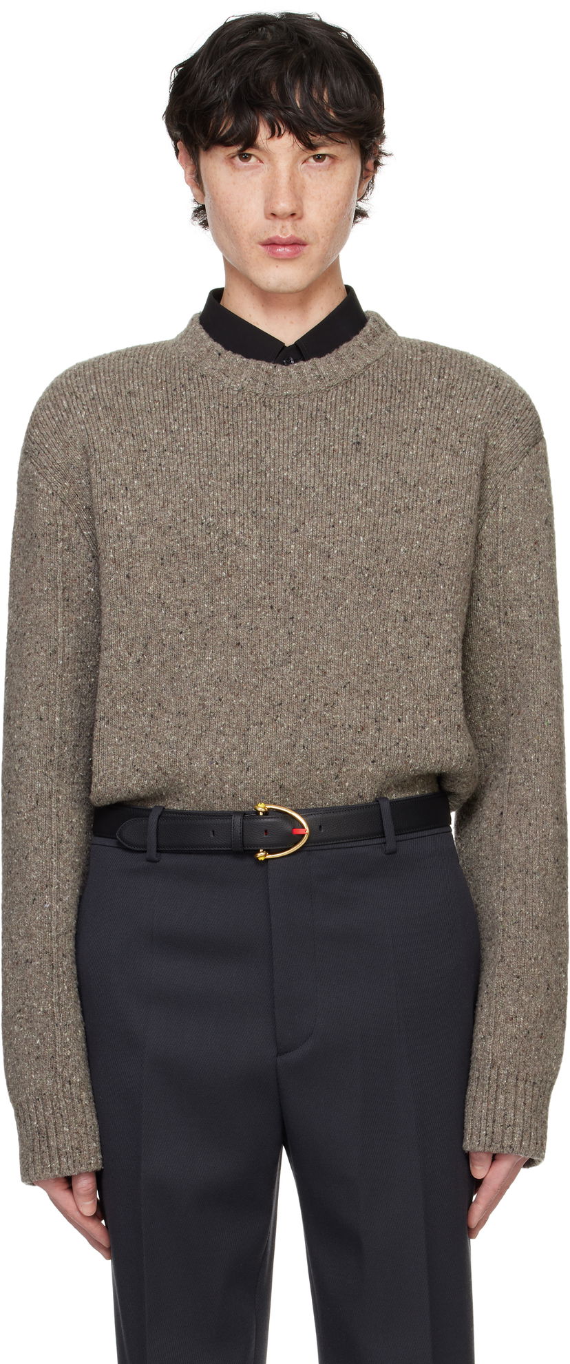 Cветр Bottega Veneta Wool Tailored Sweater Коричневий | 799141-V4TK0-1830