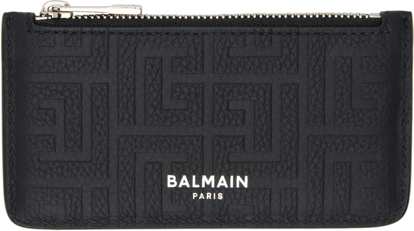 Гаманець Balmain Embossed Leather Card Holder чорний | DM1MD060LPSE