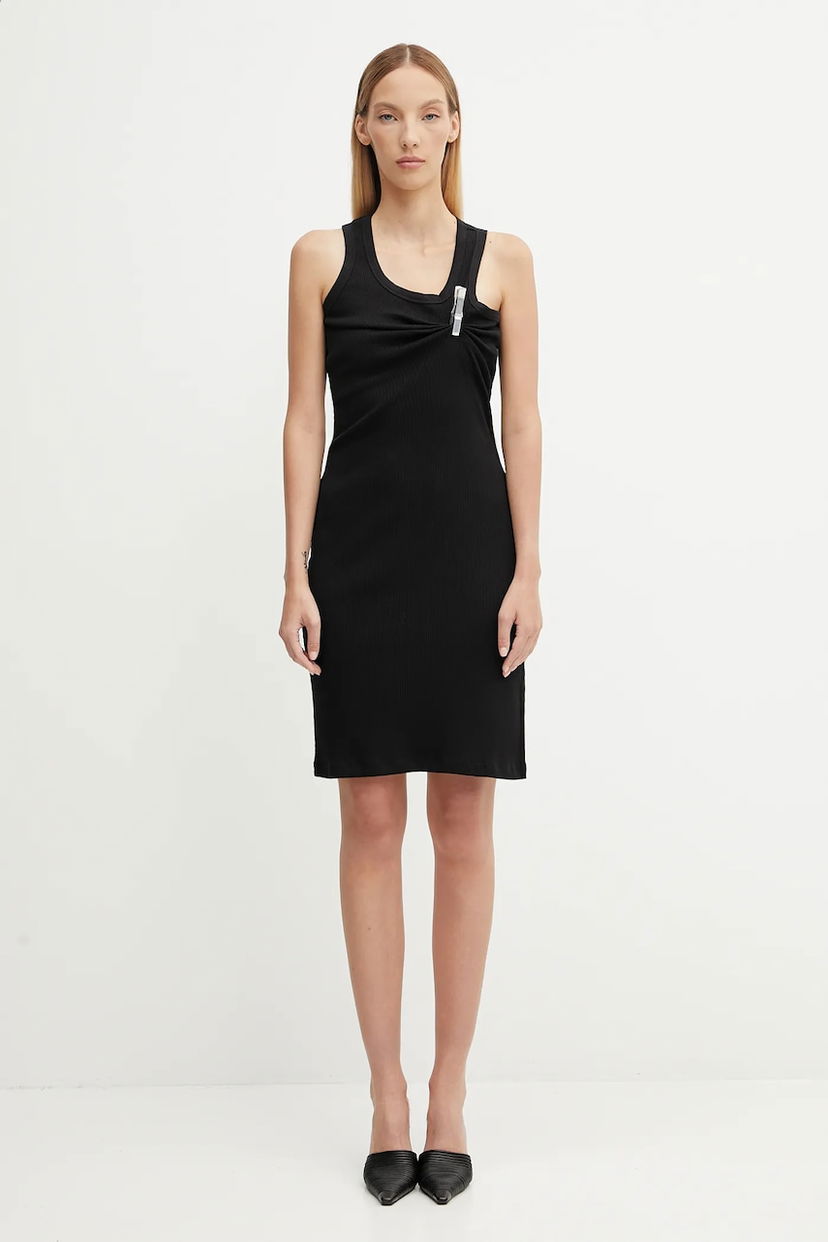 плаття Coperni Coperni Washing Clip Rib Midi Dress чорний | COPR192F5033