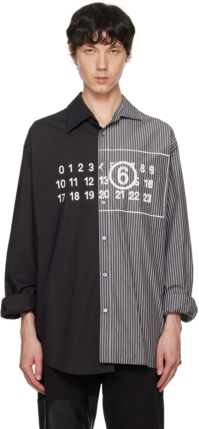Сорочка Maison Margiela Asymmetric Stripe Long Sleeve Shirt чорний | SH0DT0016 MTN013