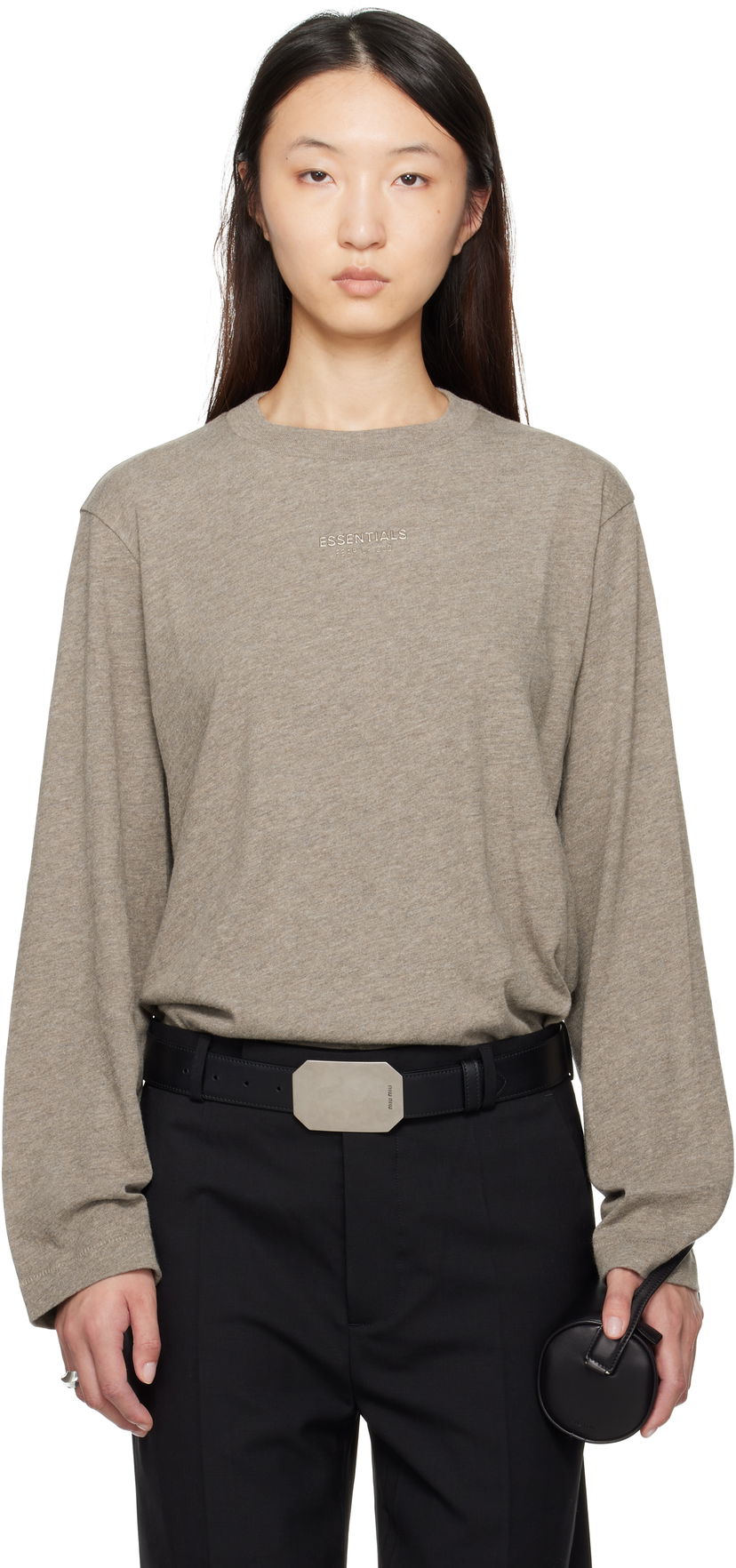 Футболка Fear of God Fear of God ESSENTIALS Classic Fit Long Sleeve T-Shirt Сірий | 125SP255883FW