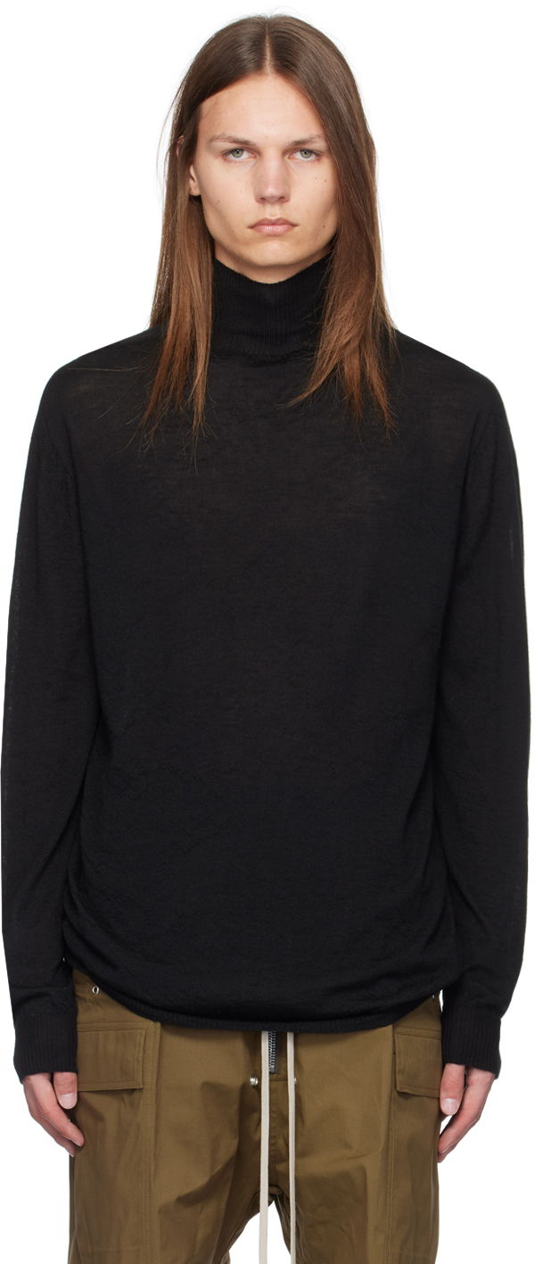 Cветр Rick Owens Black Porterville Oversized Turtleneck чорний | RU02D6626 WS