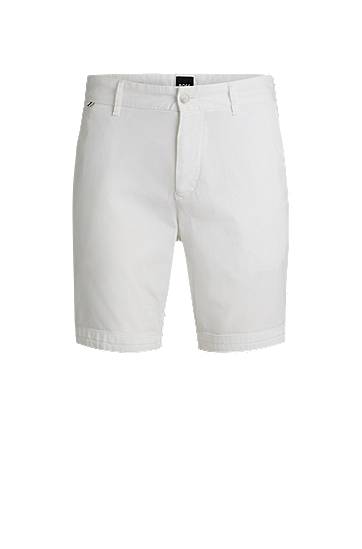 Шорти BOSS Slim-Fit Stretch-Cotton Twill Shorts білий | 50540743