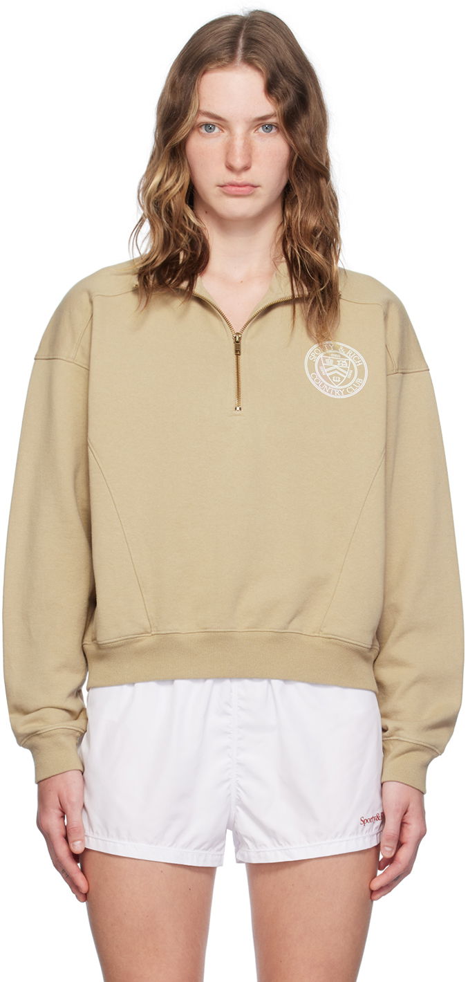 Світшоти Sporty & Rich Beige 'Paris Country Club' Sweatshirt бежевий | WS069S403PE