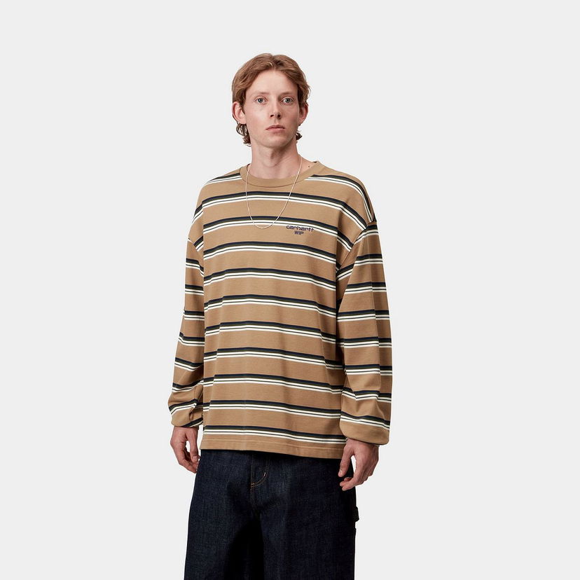 Футболка Carhartt WIP Carhartt WIP Holm Stripe Long Sleeve T-Shirt Коричневий | I035303_9