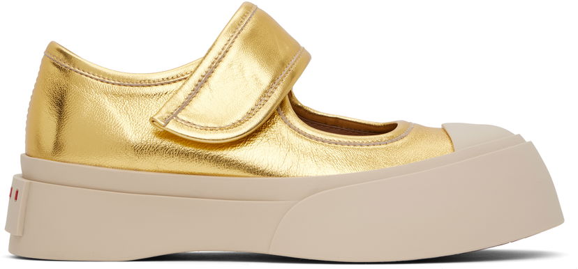 Одяг Marni Marni Leather Mary Jane Ballerinas Жовтий | SNZW003120 PR695