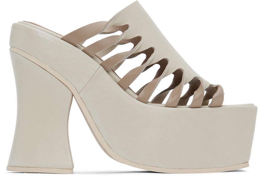 Аксесуари Eckhaus Latta Eckhaus Latta Twist Strap Platform Mules бежевий | FEKLWTSPL00509