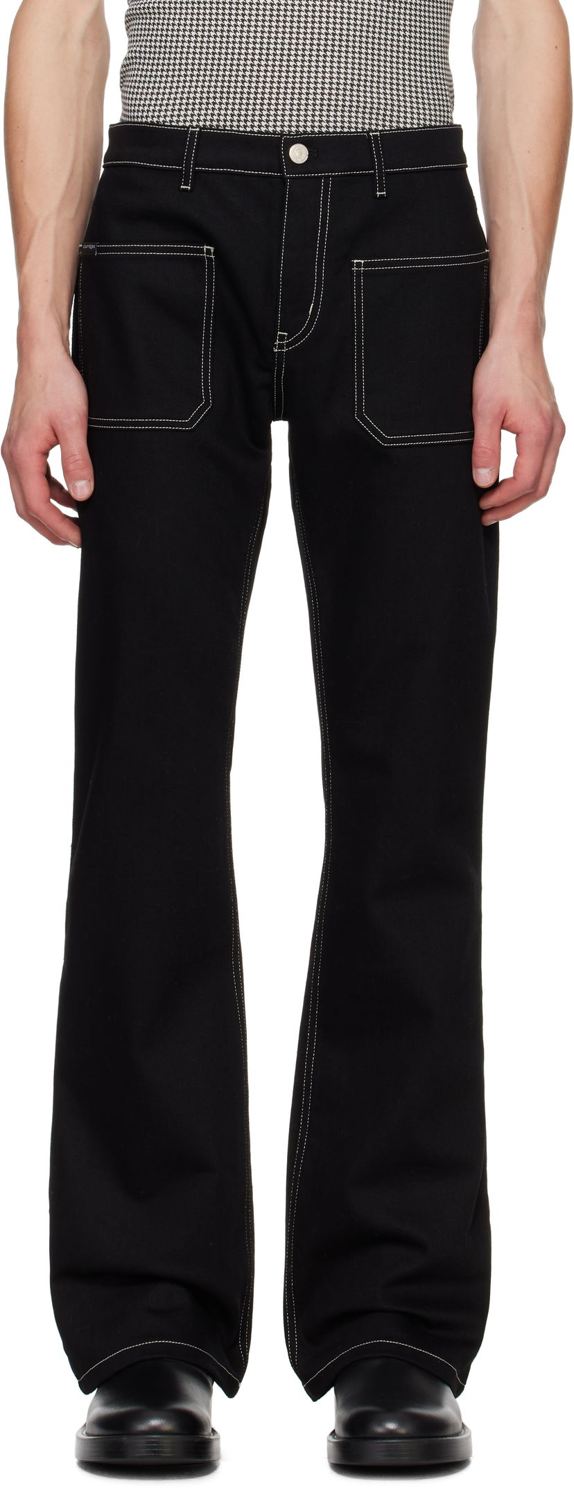 Джинси Courrèges Courrèges Topstitched Bootcut Jeans чорний | 324DPA208DE0020