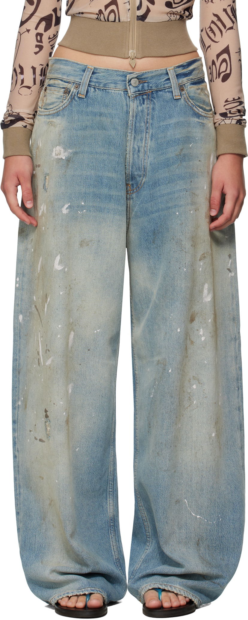 Джинси Acne Studios Acne Studios U Paint Splatter Jeans Синій | C00091-
