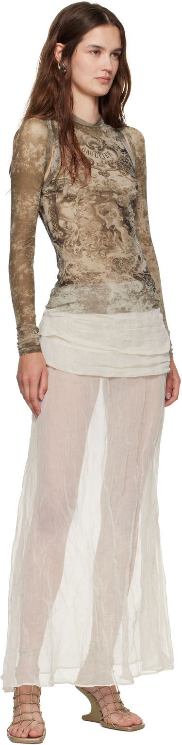 Футболка Jean Paul Gaultier Jean Paul Gaultier 'The Médaillon' Long Sleeve Top Коричневий | 25/03-W-TO303-M006P-6965, 3