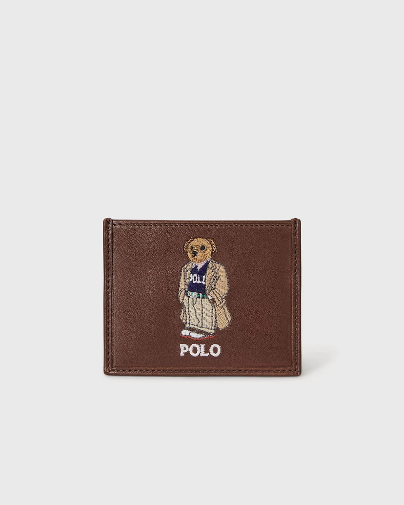Гаманець Polo by Ralph Lauren Polo Bear Embroidered Card Case Коричневий | 405978047001