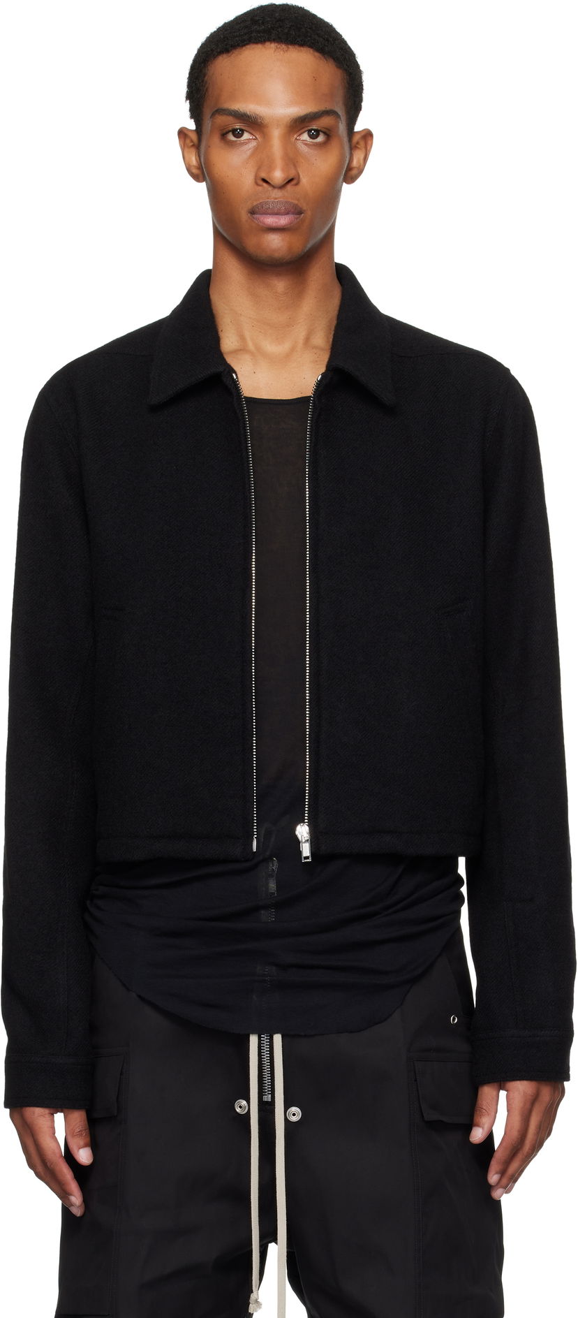 Куртка Rick Owens Rick Owens Concordians Alice Brad Cropped Jacket чорний | RU02E1720 WBD