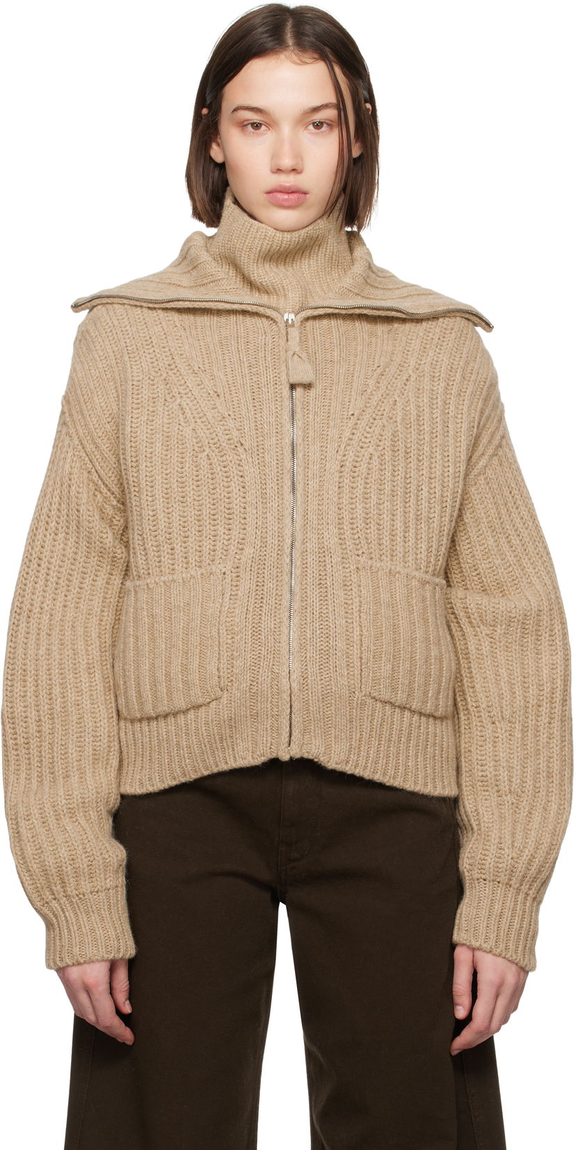 Cветр LEMAIRE LEMAIRE Trucker Collar Cardigan бежевий | TO1263 LK1029
