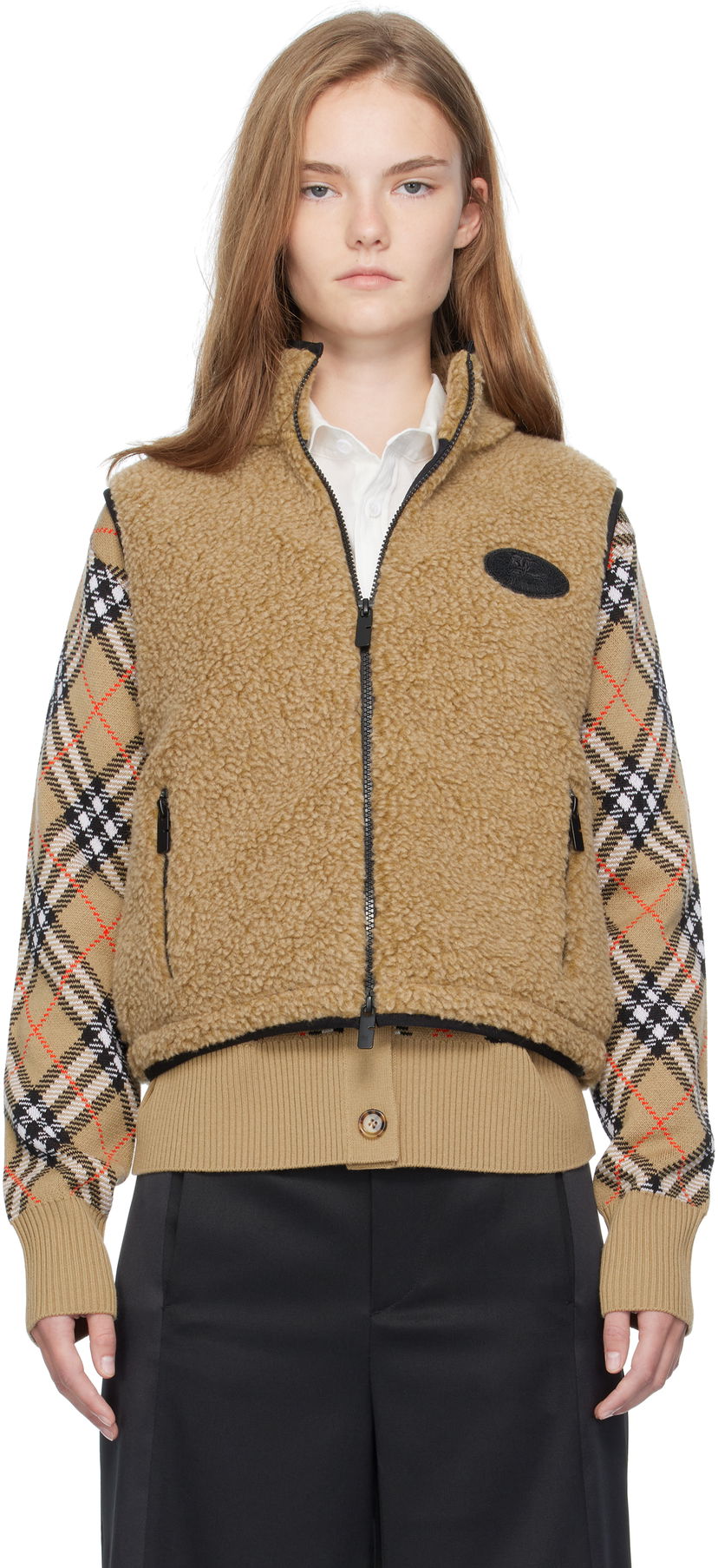 Жилет Burberry Burberry Cropped Fleece Vest бежевий | 8110159