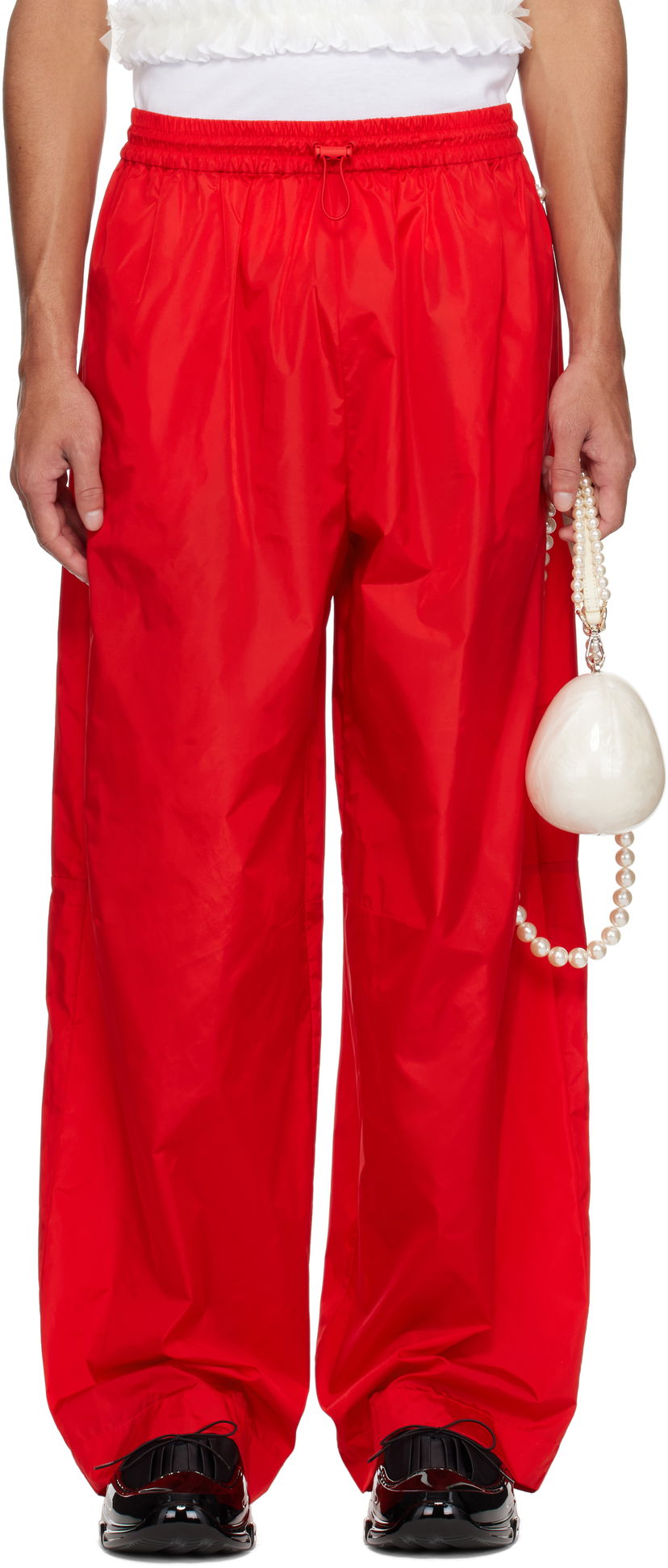 Спортивні штани Simone Rocha Simone Rocha Wide Leg Track Pants Червоний | 4146D 1067