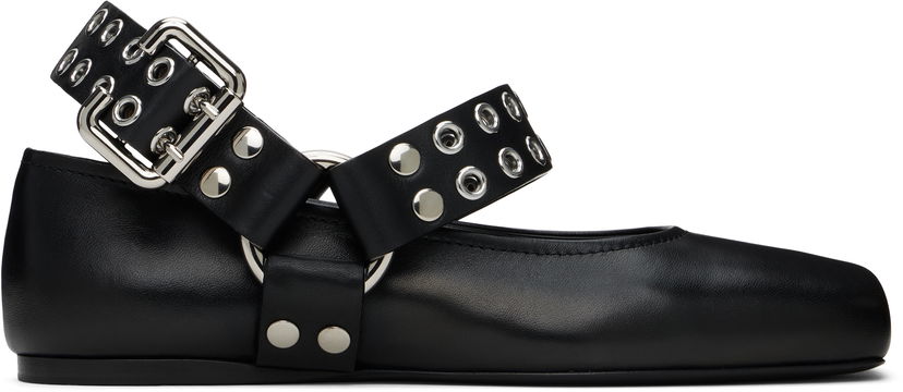 Кросівки та взуття Alaïa ALAÏA Biker Ballerina Flats чорний | AA3A041CK290