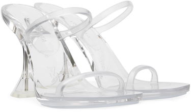 Догляд за взуттям Amina Muaddi Amina Muaddi Brito Transparent Heeled Slingback Sandals білий | 11S333532BRI, 3