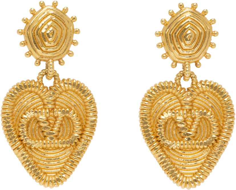 Сережки Valentino Valentino Garavani Fil Perdu Gold-Tone Heart Drop Earrings Металік | 6W0J0AA0MET