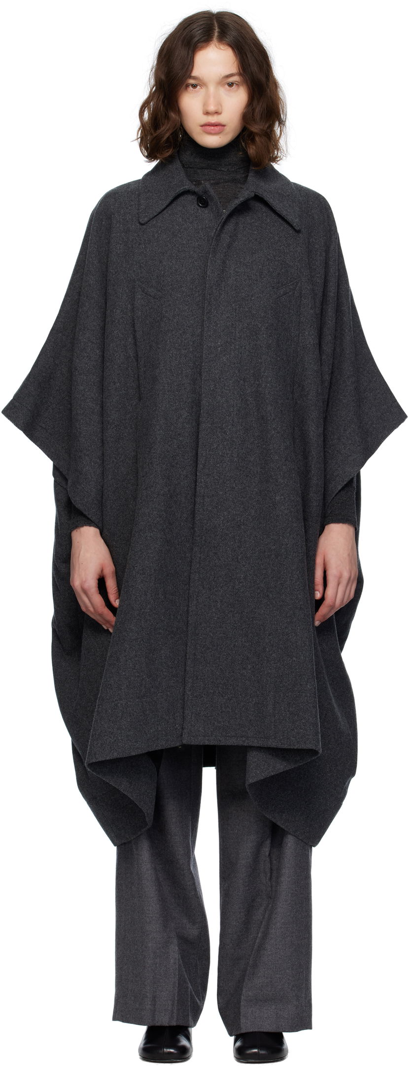 Пальто Maison Margiela MM6 Maison Margiela Wool Cape Coat Сірий | S52AH0083 M35473