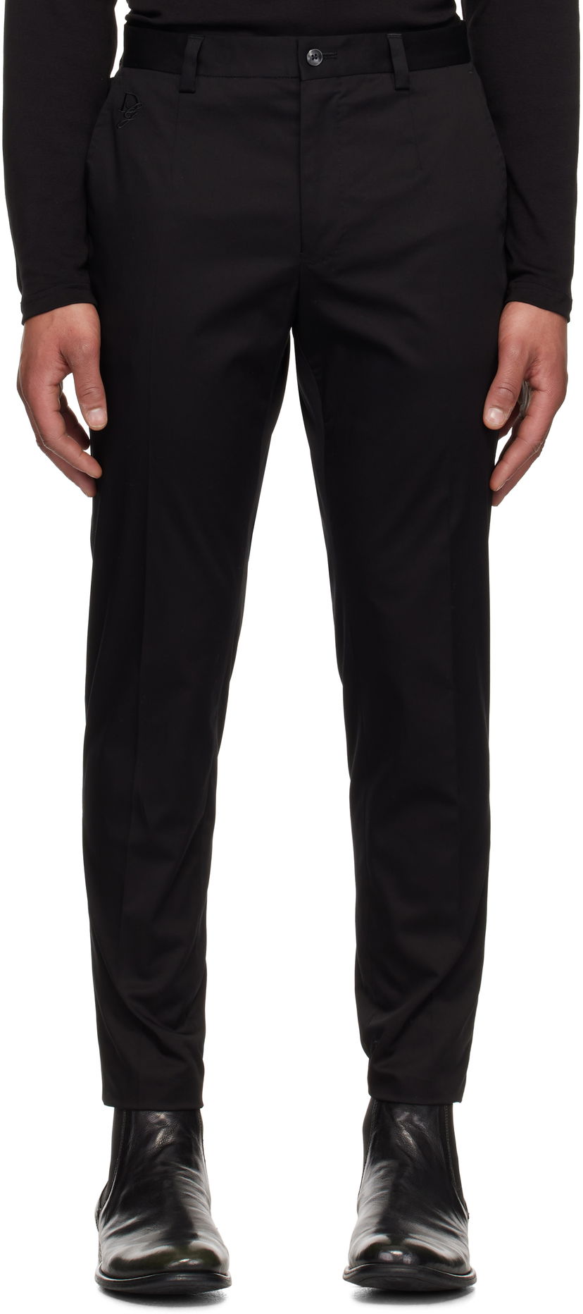 Штани Dolce & Gabbana Dolce&Gabbana Twill Trousers чорний | GY6IEZGJ090