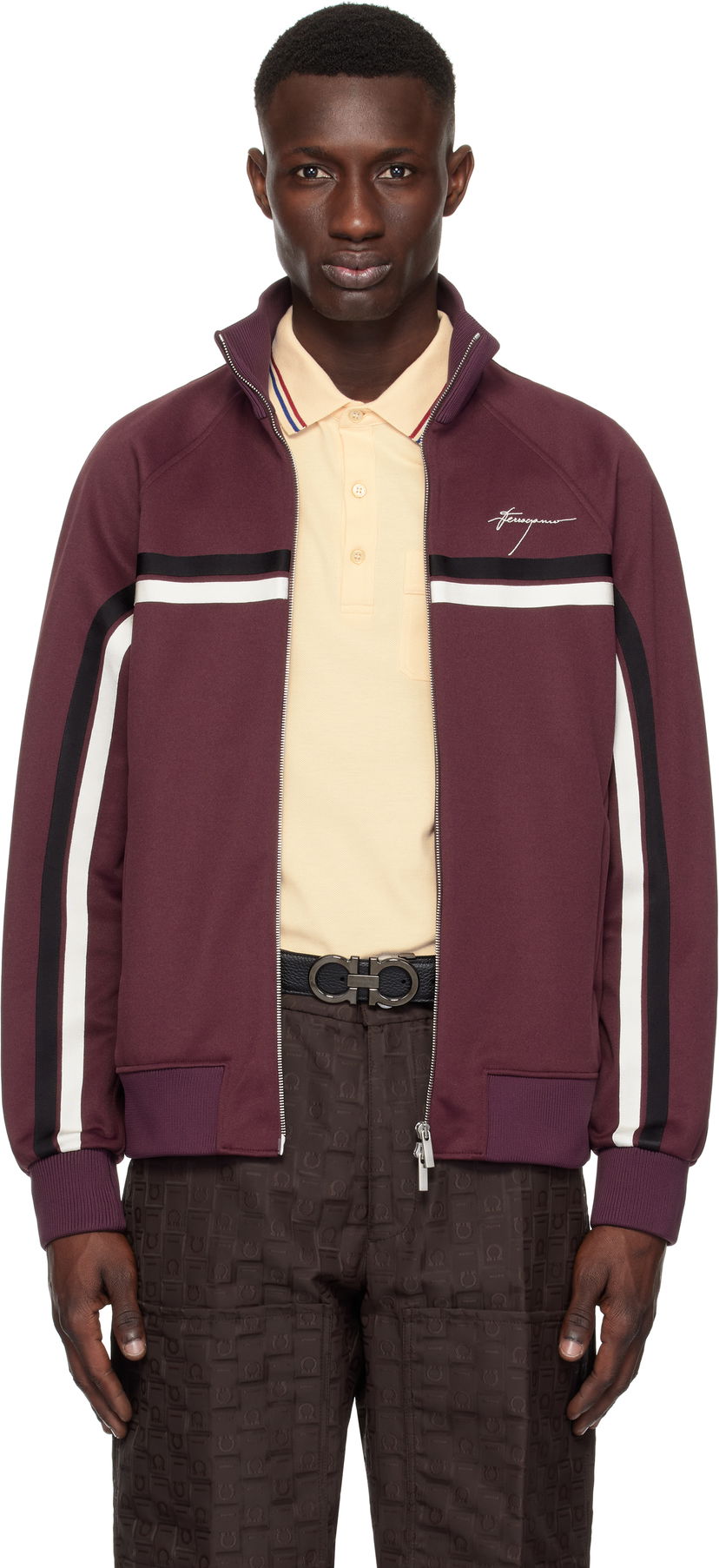 Куртка бомбер FERRAGAMO Ferragamo Sporty Zip Up Track Jacket Бордовий | 780780