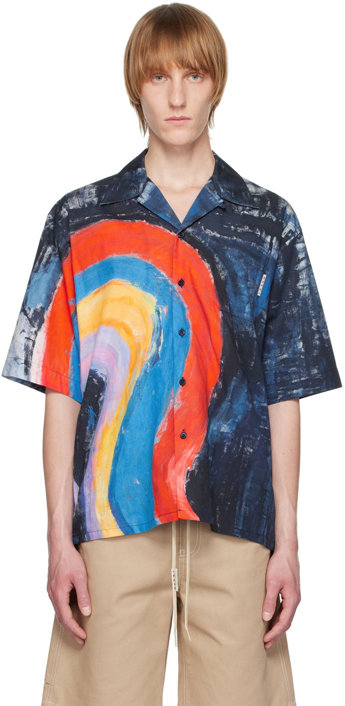 Сорочка Marni Marni Abstract Print Camp Collar Shirt Різнокольоровий | CUMU0213A0 UTC255