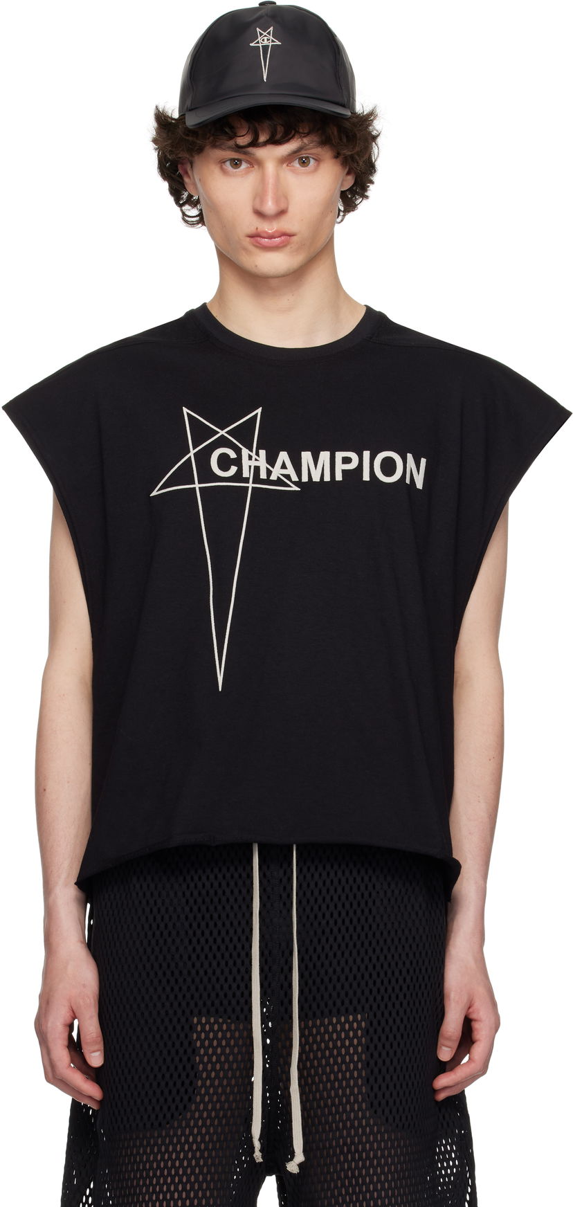Безрукавка Rick Owens Rick Owens Champion Edition Tatlin Tank Top чорний | CM01E1668 CHJG JERSEY