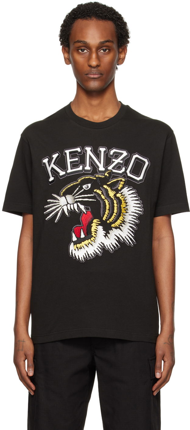 Футболка KENZO Paris Varsity Tiger T-Shirt чорний | FE55TS1874SG