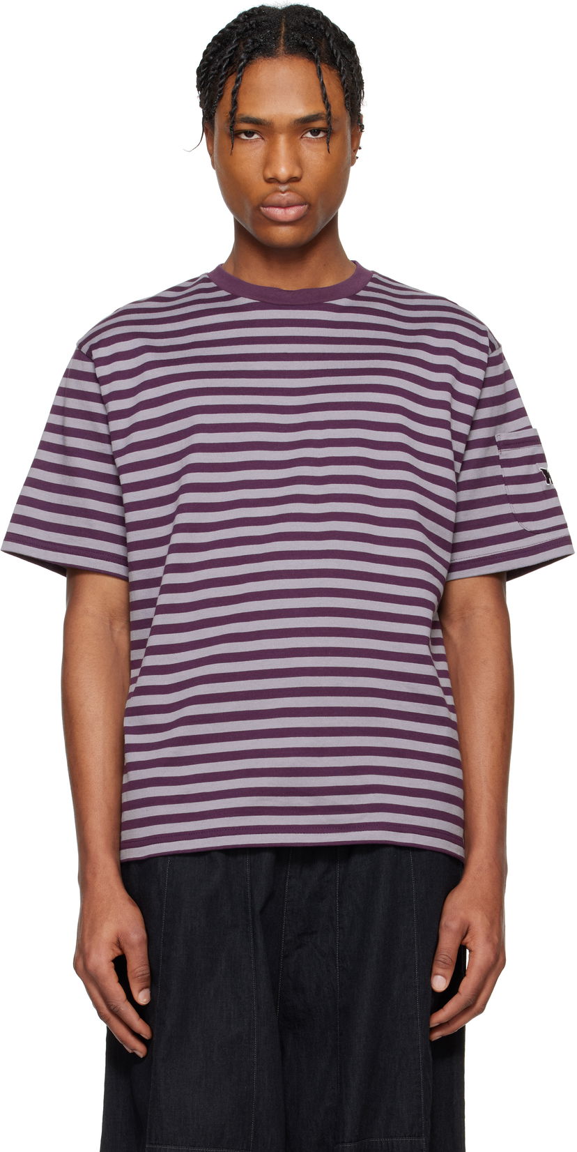 Футболка Needles NEEDLES Cotton Stripe T-Shirt Фіолетовий | QV364