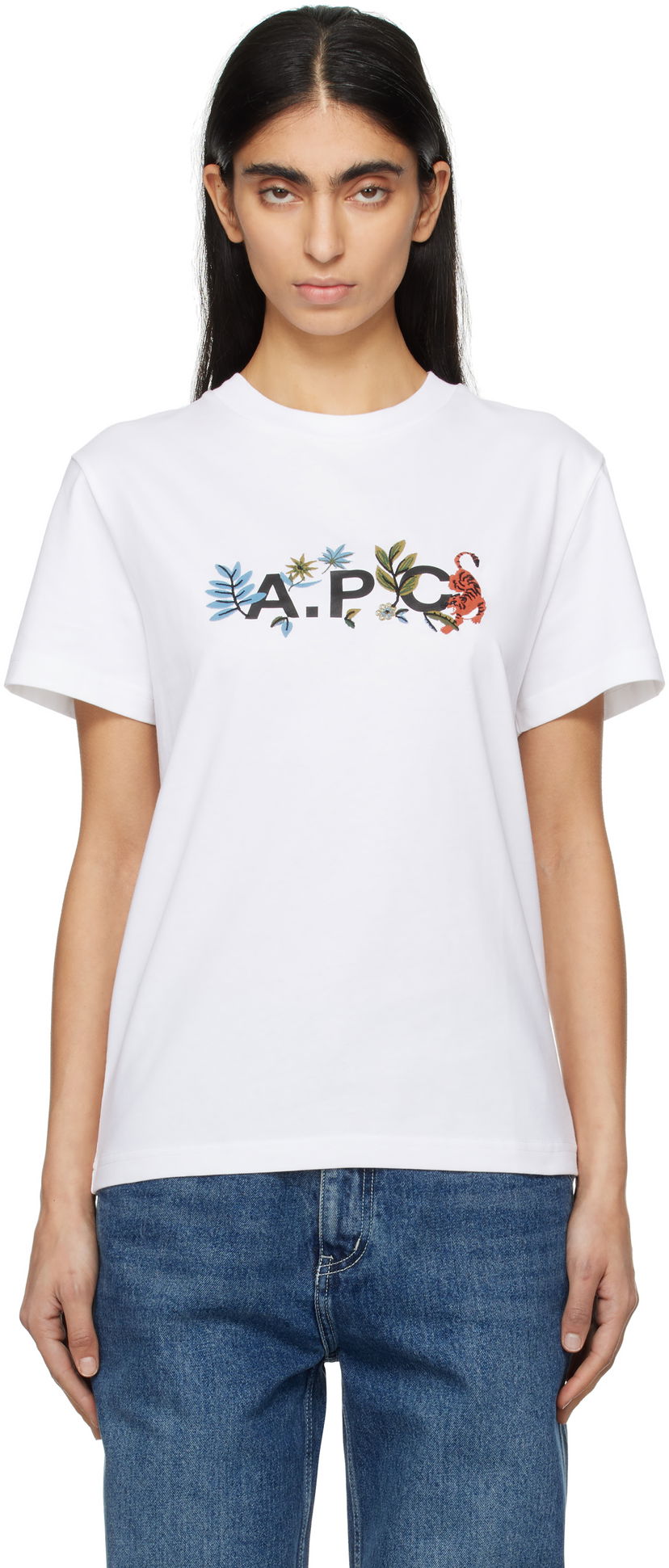 Футболка A.P.C. A.P.C. Auguste Floral Graphic T-Shirt білий | COBQX-M26497