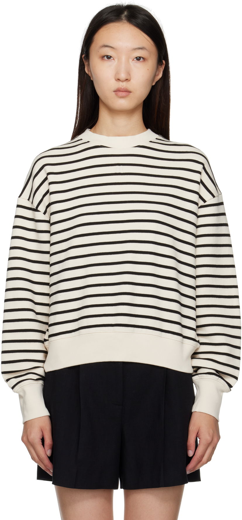 Світшоти Anine Bing ANINE BING Dean Striped Sweatshirt білий | A-08-11436-MTL69
