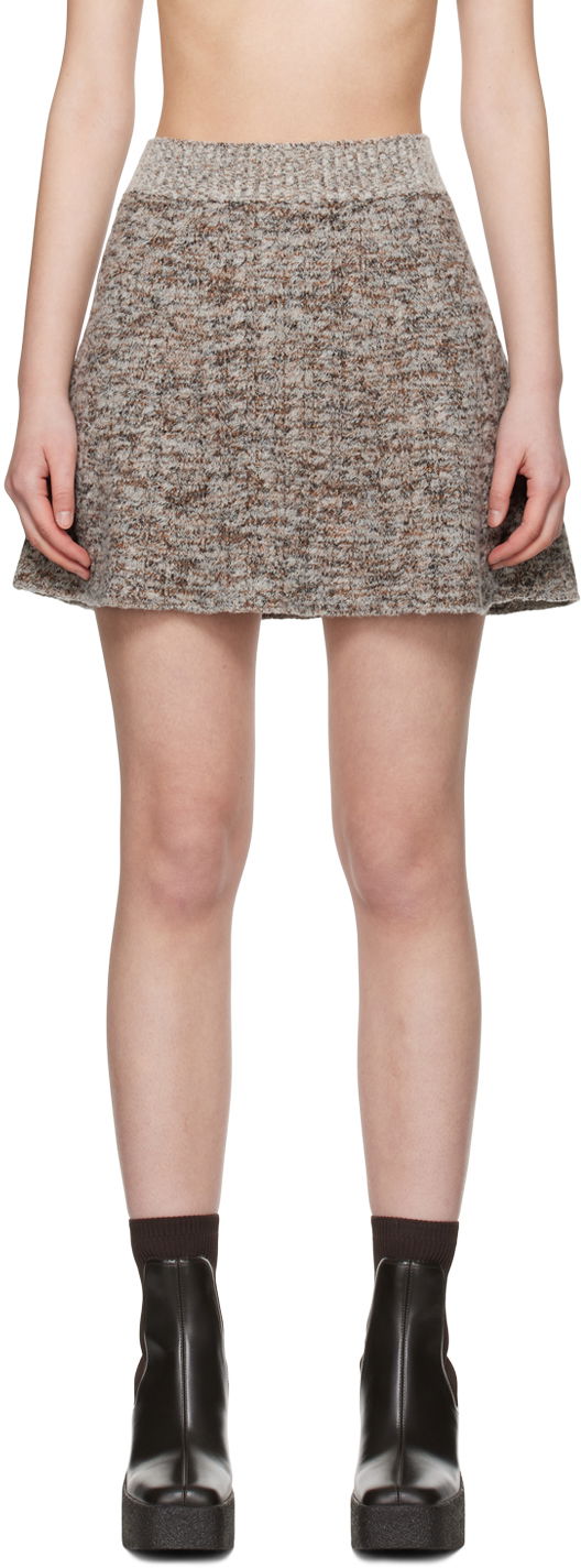 Спідниця Stella McCartney Ribbed Mini Skirt Коричневий | 6K08493S2501