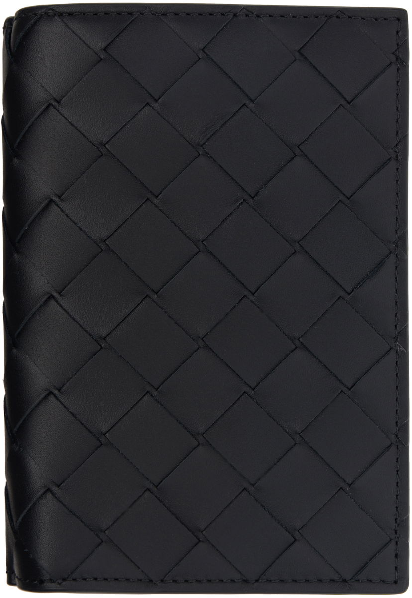 Гаманець Bottega Veneta Intrecciato Medium Bi-Fold Wallet чорний | 796958 VCPQ4 8803