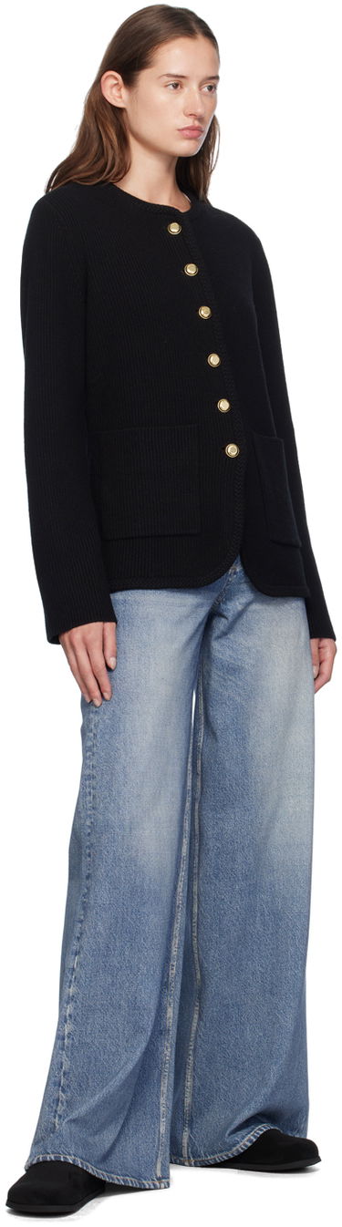 Cветр rag & bone rag & bone Nancy Wool Cardigan чорний | WAS24F069US69, 3