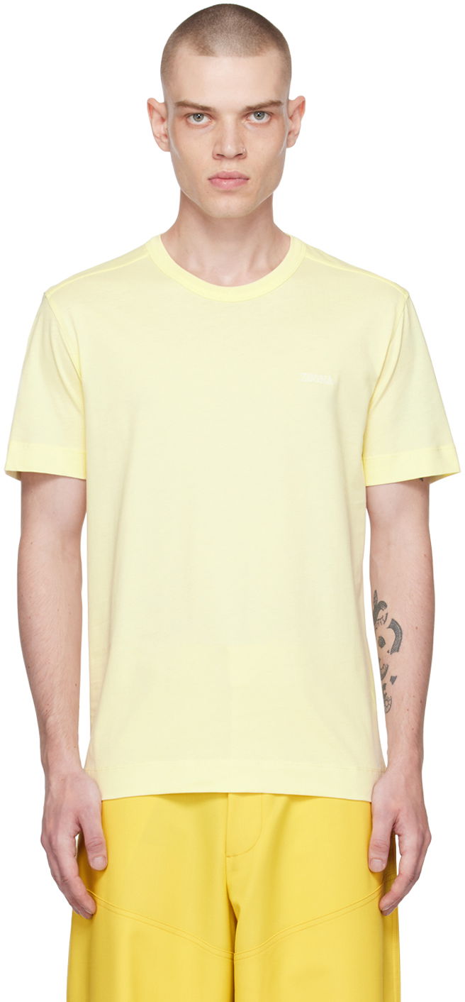 Футболка ZEGNA Embroidered Logo T-Shirt Жовтий | UB360A5-B760