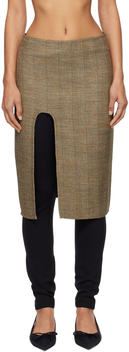 Спідниця Stella McCartney Stella McCartney Side-Slit Midi Skirt Коричневий | 6301203EJ701