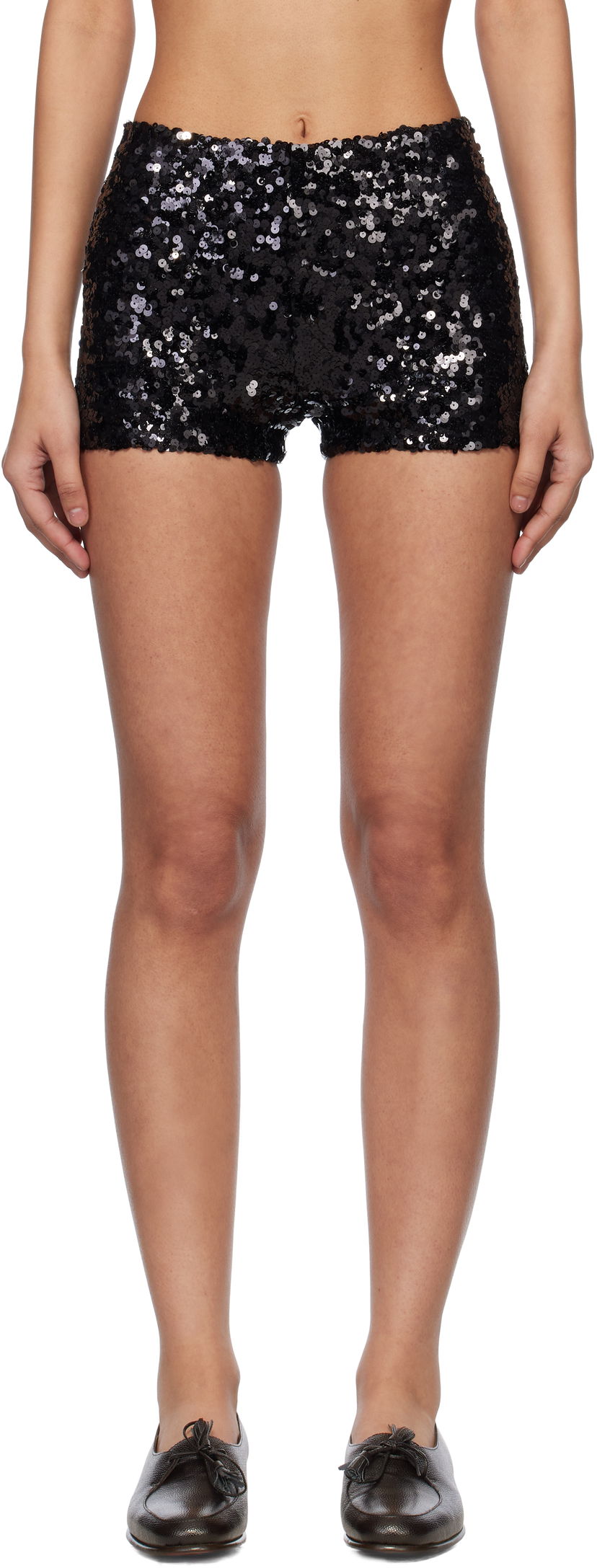 Шорти Bode Bode Sequin Club Shorts чорний | WRS25BT067