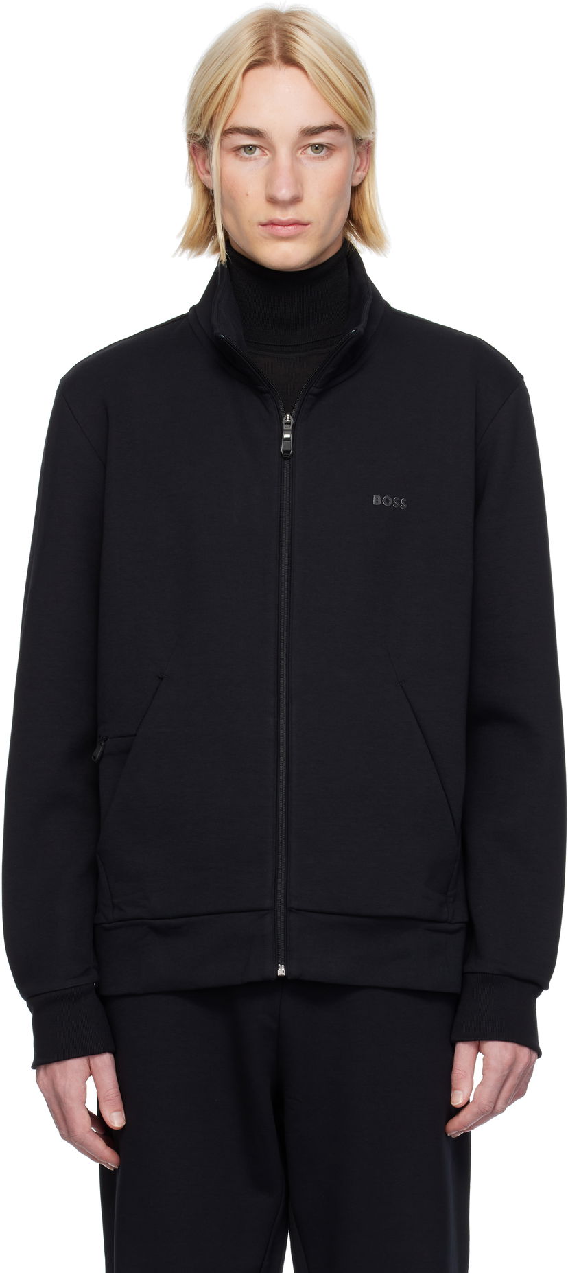 Світшоти BOSS Hidden Pocket Jacket чорний | 50506152