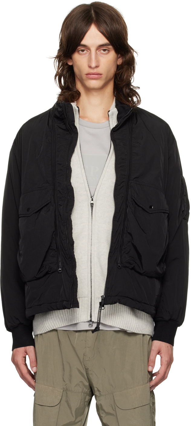 Пуховик C.P. Company Black Chrome-R Body Zippers Padded Jacket чорний | 17CMOW089A-005904G