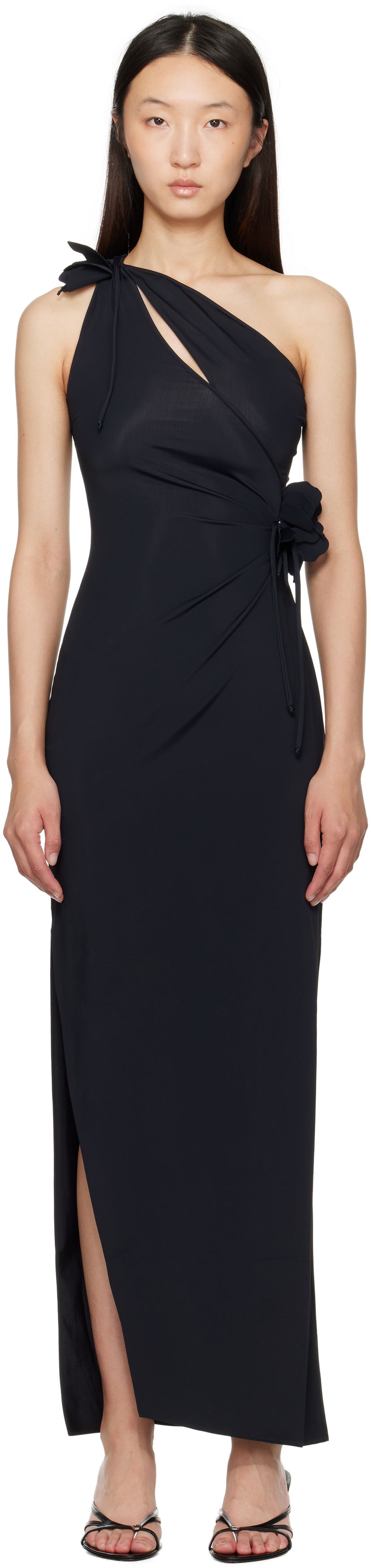 плаття Coperni Coperni Asymmetric Flower Maxi Dress чорний | COPR213F5021