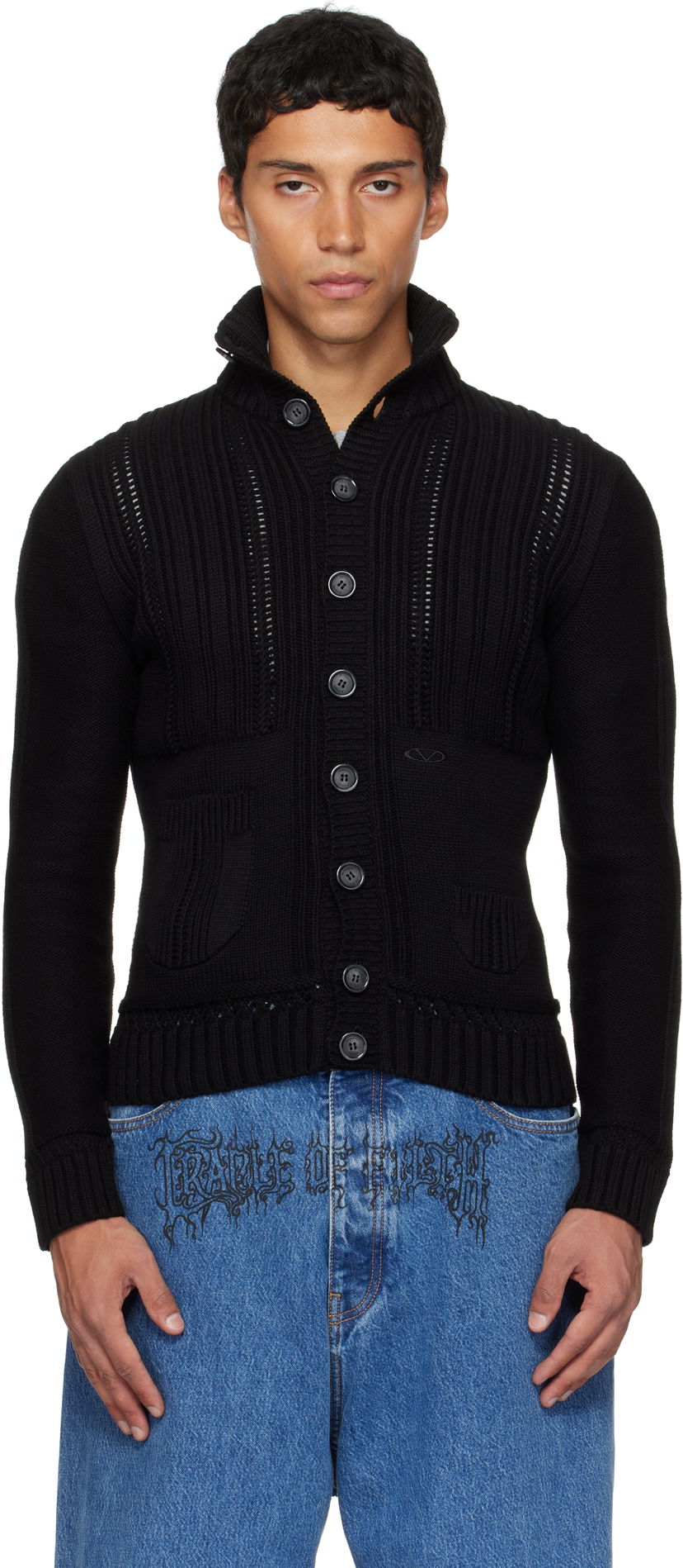 Cветр VETEMENTS VETEMENTS Cargo Cardigan чорний | UH76KN350B
