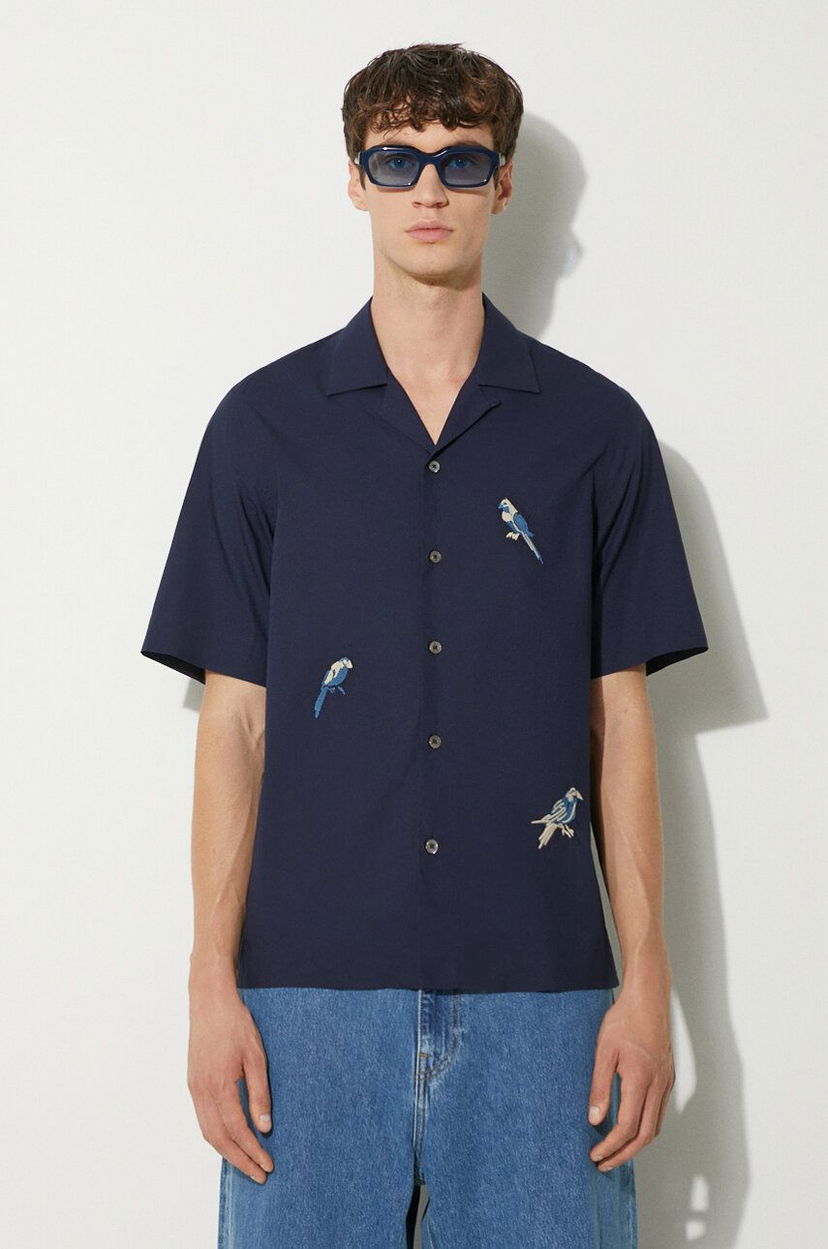 Сорочка Paul Smith Paul Smith Bird Embroidered Regular Fit Shirt темно-синій | M1R.905UE.N01592