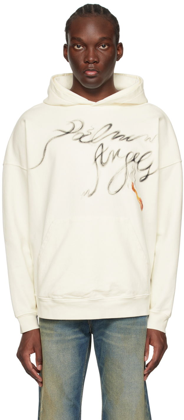Світшоти Palm Angels Foggy Hoodie "Off-White" білий | PMBB117R24FLE0050310