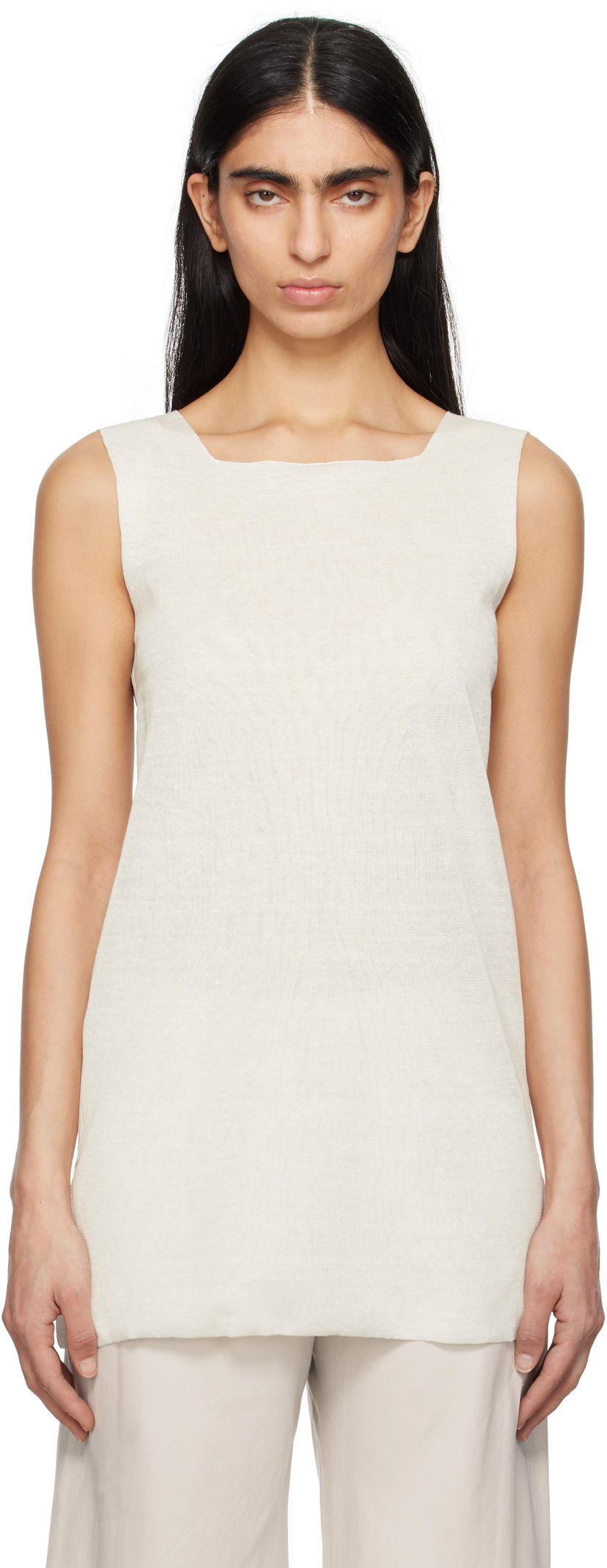 Безрукавка The Row The Row Jaylen Square Neck Tank Top білий | 8682-Y889