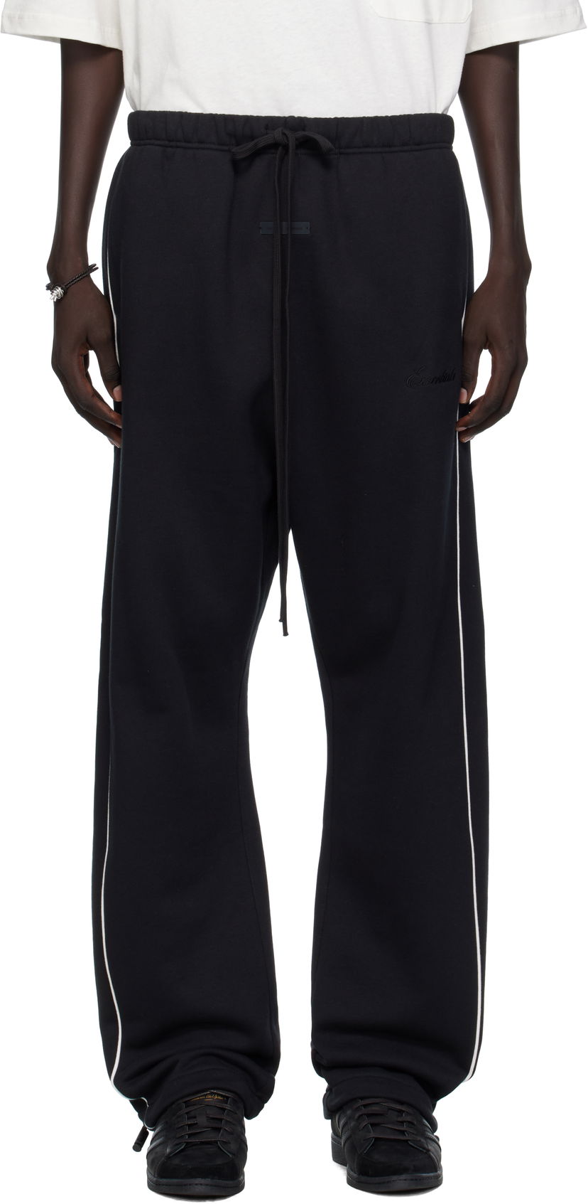 Спортивні штани Fear of God Fear of God ESSENTIALS Relaxed Fleece Piping Sweatpants чорний | 130SP258060F